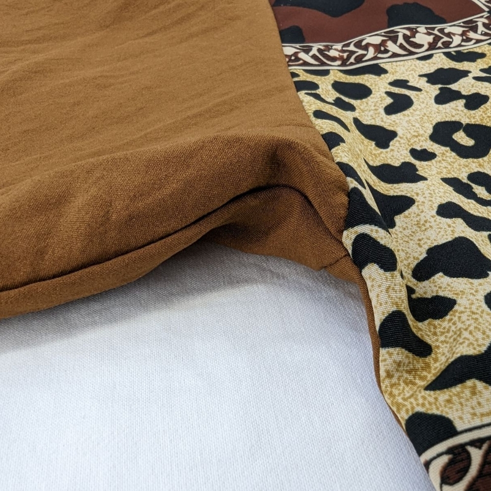 Vintage LEOPARD Print Jacket Windbreaker Gold Lion Buttons SPORT SAVVY Women's L - Picture 8 of 16
